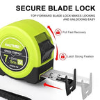 HAUTMEC Tape Measure 25ft with Dual Scale Metric and Imperial 1/8 Fractions Measuring Tape Compact Economical for Home DIY Renovations Crafting Quick Fixes HT0325-TM