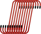 10 pcs Brake Caliper Hanger Hooks - with Rubber Tips for Automotive Work on Brake Axle and Suspesion Systems, Hardness Steel, Red Powder Coated Brake Caliper Hanger Hooks (10PC)