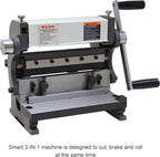 KAKA INDUSTRIAL Metal Brake,8-inch, 3-In-1 Combination Shear Brake Roll Machine,20-Gauge Shear, 90° |Slip Roll Machine for Bending Rolling 3-IN-1/8
