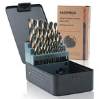 29Pcs Drill Bit Set 1/16"-1/2", HSS with Black and Gold Finish, Twist Jobber Drill Bit Kit with Index Case for Cast Iron, Hard Metal, Stainless Steel, Plastic and Wood