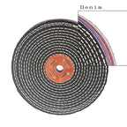 Luo ke 6'' x 1'' Dinem Polishing Wheel - 1/2'' Arbor Abrasive Denim Polishing Wheel Denim Cloth Buffing Wheels for Bench Grinder/Die Grinder