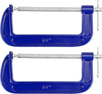 2 Pack C-Clamp, Malleable Iron C-Clamps, Heavy Duty C-Clamp T-Bar Handle for Woodworking, Metalworking, 8.6 Inch Max Jaw Opening, 3.7 Inches Throat Depth