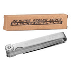 Spurtar Feeler Gauges 0.001-0.04" (0.03-1.00mm) 32 Blades Tapered Feeler Gauge Set Stainless Steel Dual Marked SAE and Metric for Measuring Gap Thickness or Width for Spark Plug, Valve, Piston, Guitar
