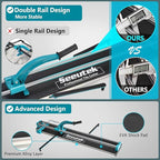 Seeutek Tile Cutter, 48 inch Professional Manual Porcelain Ceramic Tile Cutter, Double Rails Design Tile Cutter Tool, with Extra Tungsten Cutting Wheel and Laser Positioning