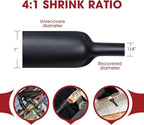 Heat Shrink Tubing 4:1 Dual Wall Adhesive Liner Wires Cable Wraps Connection Protection (Black, 1"-18ft)