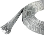 Tinned Copper Wire Shielding Sleeve, Expandable Ground Strap Wiring Braided Sleeving Metal Mesh Sheathing Cabling Wiring Protector (1/2inch - 20ft)
