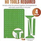 Torched Pegboard Display Stand for Jewelry, Craft Shows, Selling, Vendor Events, Tools, Peg Board Accessories Rack Organizer, Large 9.75" L x 4.3" W x 14" H, Green