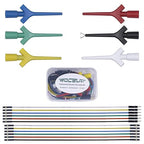 Test Lead Set, Mini Grabber Test Hook Clips Silicone Jumper Wires Cable for Logic Analyzer Electrical Testing, 60 V, 3A(6 Colors 18PCS)