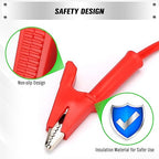 SWANLAKE 2-Piece Dual-Ended Alligator Clip Test Leads, 1000V 15A 3.5ft/1M Electrical Alligator Clips, Flexible Copper Cable Crocodile Clip, Electrical Wires with Gator Clips