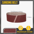 3 x 21 Inch Sanding Belt, 6 Pcs 240 Grit Knife Sharpener Belts Work Sharpening for Belt Sander Knife Carving Tool Metal Working
