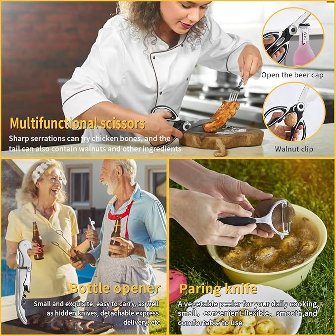Camping Essentials Accessories Camping Gear Must Haves, Cooking Utensils Set Rv Camping Kitchen Backpacking Supplies Camper Gadgets Outdoor Hiking Travel Picnic Gifts
