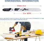 10-Piece T118G 3 Inch 32 TPI Assorted T-Shank Jig Saw Blades Set for Cutting Metal