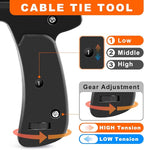 Zhushan Cable Tie Gun and Tool Set - Fastening, Flush Cutting, and Organizing with Steel Handle Zip Tie Tool for Nylon Cable Ties - Includes 50PC Cable Ties