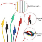 Sumnacon 5Pcs Banana to Banana Plug Test Lead, 4mm Stackable Banana Plug Wire Test Cable Lead for Multimeter, Electrical Test Wire 1000V/15A 6.6Ft/2M