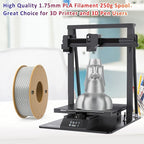 PLA+ 3D Printer Filament 1.75mm No Tangle, Neatly Wound Filament Net Weight 250g Spool, PLA Pro Plus,Silk Silver