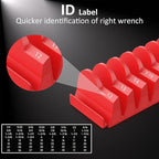 48 pcs Magnetic Modular Wrench Organizers for Tool Drawers - Wrench Rack with Metric&SAE Labels, Perfect Tool Storage Holder with Magnet. Gift for father, brother and boyfriend (Red with magnets)