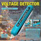 allsun 12-600Vac Christmas Light Tester with 50 pcs of 2.5 Volt Replacement Bulbs, BT20 Digital Battery Tester Electrical Test Kit