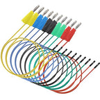Sumnacon Banana Plug Breadboard Wires 10Pcs Stackable Banana Plug to Jumper Wires Flexible Breadboard Female Jumper Cables Silicone Breadboard Jumper Leads for Power Connecting&Multimeter Testing