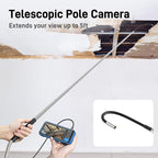 Teslong Telescopic Camera with Light, 4.5" IPS Screen Endoscope Inspection Camera with 5FT Telescoping Pole, IP67 Waterproof Flexible Borescope for Home Ceiling, Wall, Chimney, Automotive & HVAC