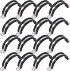 Glarks 16Pcs 45MM 2 Hole U-Tube Strap Clamp Set 304 Stainless Steel Rubber Cushion Rigid Pipe Strap U Bracket Tube Strap Assortment Kit For Pipe Tube Fixing (45mm)