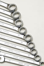 Steel Vision Tools 10 pc Metric Combination Wrench Set (10, 11, 12, 13, 14, 15, 16, 17, 18 & 19 mm) - Precision 12-Point Box End, Open-End Design, Full Polished Chromium-Vanadium Finish