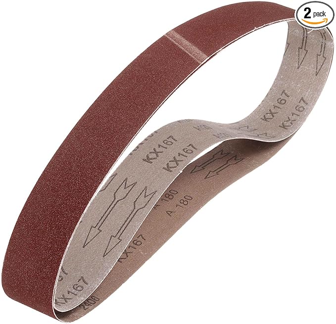 HARFINGTON 1 x 42 Inch Sanding Belts, 2 Pcs 180 Grits Aluminum Oxide Abrasive Belt Sander File Belt for Woodworking, Metal Polishing, Knife Sharpener
