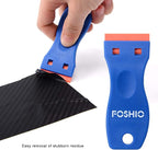 FOSHIO 20PCS Blue Plastic Razor Blade Scraper Tool for Gasket Remover, Sticker Remover, Labels Decal and Adhesive Remover for Windows and Glass
