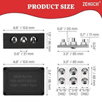 500A Bus Bar - ZEHGCH Weather Proof Power Distribution Block with 4 * 5/16"(M8)+2 * 3/8"(M10) Studs 48V DC - Heavy Duty Automotive Marine Battery Terminal Blocks with Cover - Negative&Positive