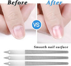 6Pcs Diamond Metal Nail Files, Double Sided Nails File, Thin Stainless Steel Manicure Pedicure Tools with Sharp Pointed Tip Individually Wrap for Women Men Salon Home(6Inch)