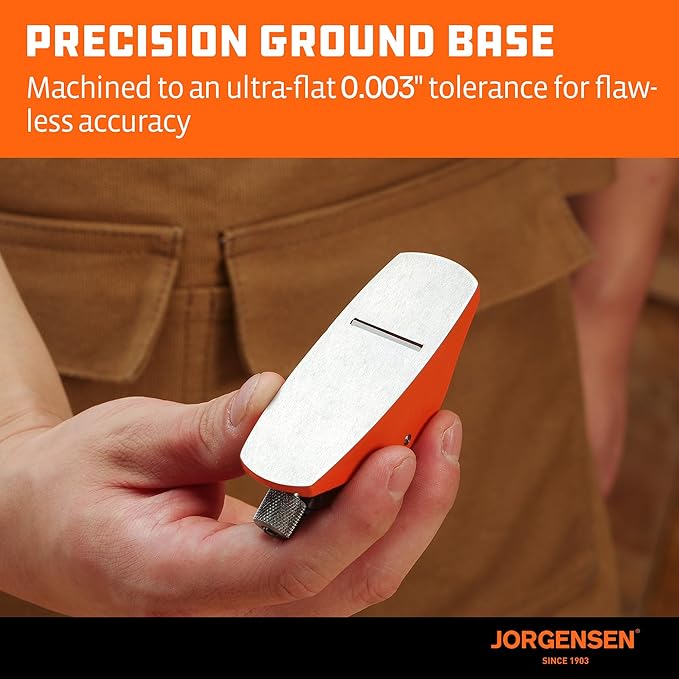 JORGENSEN 3.5" Mini Wood Planer - Mini Hand Planer for Woodworking, Block Plane, Small Hand Plane for Trimming, Wood Planing, Craft, Professional Ductile Iron Body, Adjustable Cutting Depth