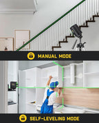 Fanttik D2 APEX Laser Level with Plumb Points, 100 ft Self-Leveling Green Cross Line Laser with LED Display, 170° Horizontal Wide Angle, Magnetic Bracket, for Picture Hanging and Home Improvement