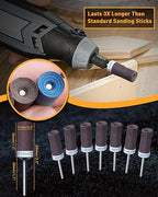 10Pcs 400 Grit Sanding Drums Sandpaper Sticks Set for Dremel Rotary Tool with 1/8" Shank, Rotary Tool Accessories Suitable for Metal Rust Removal/Jade Polishing/Stone Grinding (400 Grit)