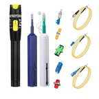 Fiber Optic Cable Troubleshoot Kit - Visual Fault Locator & 2pcs Fiber Cleaners Pens & 1pc FC to LC Adapter & 1pc LC, SC, ST, FC Coupler & 3 Short Patch Cords (Mode Number: VFL-50)