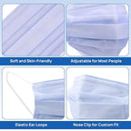 JMU Disposable Face Masks, (40Box, 2000Pcs) 4-Ply ASTM Level 3 Medical Mask for Adults, Purple