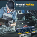 3/8" Drive Flex Head Ratchet, 72 Tooth Swivel Head Ratchet, Quick-Release, CR-V Steel, Flexible Ratchet Wrench with EVA Foam | 10 Inch Long