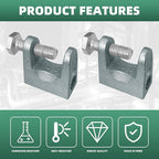 8Pcs Beam Clamp, 1" Jaw Opening Adjustable C Beam Clamps, Zinc Plated Iron Joist Jaw Clamp Tool, 1/2" Diameter Threaded Rod