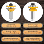 LEATBUY 3 PCS Router Bit Set 1/2 Inch Shank, Round Panel Cabinet Door Rail Stile Router Bits, Woodworking Wood Cutter, Table Carbide Groove Tongue Milling Tool(1/4-single)