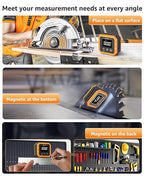 Rechargeable Digital Angle Finder, Digital Angle Gauge with Magnetic Back&Base, ±0.1° Accuracy Protractor Inclinometer Woodworking Tools, IP54, 360° Flip Screen, for Construction, Machinery