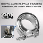 2.5" Exhaust Clamp, with Exhaust Flange Male/Female Kit, 304 Stainless Steel 2.5 inch V Band Clamp For Turbo, Downpipes, Exhaust Systems, 2PCS