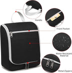 Della Gao Black Water Repellent Polyester Hanging Toiletry Bag for Travel