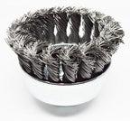 Benchmark Abrasives 2-3/4" Knot Wire Cup Brush for Narrow Holes Derusting Paint Removal Deburring Ferrous Metals Concrete, Wire End Brush for Angle Pneumatic Grinder - Carbon Steel (Pack of 5)