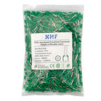 XHF 1000 PCS AWG 20/0.75mm² Wire Ferrules Insulated Copper Crimp Connectors, Crimp Pin Cord End Terminals Green