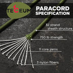TECEUM 5/32" Paracord Rope 1000 – 1000ft / 200ft / 100ft / 50ft – Tactical Parachute Cord 4mm – 45+ Colors – Nylon String for Survival & Camping Gear – Stripe Cord for Survival – Utility Rope