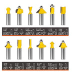 Router Bits Set 1/2 Inch Shank - BAIDETS 12 Pieces 1/2" Tungsten Carbide Router Bits, Woodwork Tools