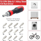 SHARDEN Ratchet Screwdriver 13-in-1 Ratcheting Screwdriver Set Multi Screwdriver Tool All in One with Torx Security, Flat Head, Phillips, Hex, Square and 1/4 Nut Driver