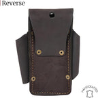 FESA Small Leather Tool Pouch - 5-in-1 Heavy Top Grain Leather Small Tool Pouch with a Steel Hammer Loop, 4 Pockets & Reinforced Heavy Duty Rivets - Fits Belts up to 3" - Handcrafted