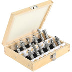 12pcs Router Bit Set,1/2 inch Shank,12 Pieces Carbide Tipped Router Bits/Router Cutters for Woodworking Beginners with Wooden Case