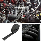 Fiberglass Hose Heat Shield Sleeve Spark Plug Wire Heat Protector Boots Auto Hose Roll 2500 Degree for Car&Auto Wire Loom Brake Line Cable (Black 1/2" IDX10')