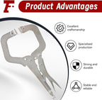 findmall 10Pcs 11 Inch Locking C Clamps with Swivel Pads Heavy Duty C-Type Locking Plier Table and Tool Vise Grip
