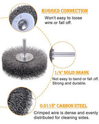 Rocaris 4 Pack Wire Wheel Brush for Drill Attachment, 3 Inch Heavy Duty Brushes for Paint, Rust & Corrosion Removal, 0.0118" Carbon Steel, 1/4in Shank, 20000RPM